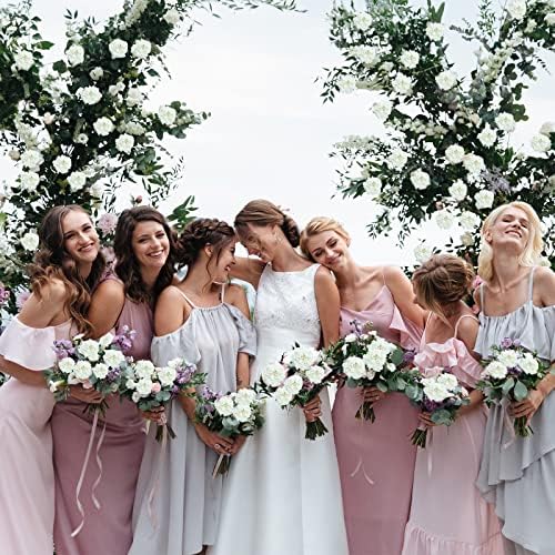 Yunsailing 100 Pcs Artificial Hydrangea Flowers Hydrangea Flower Heads with Stems Silk Faux Hydrangea Flowers for Wedding Centerpiece Fake Bouquet Home Indoor Garden Party Decoration (White) - Image 6