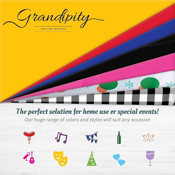 Grandipity Plastic Table Cloth Disposable 12 Pack 54” x 108” Rectangle | Beige Plastic table covers, durable disposable tablecloths, fade and tear-resistent table cover for party, event - Image 7