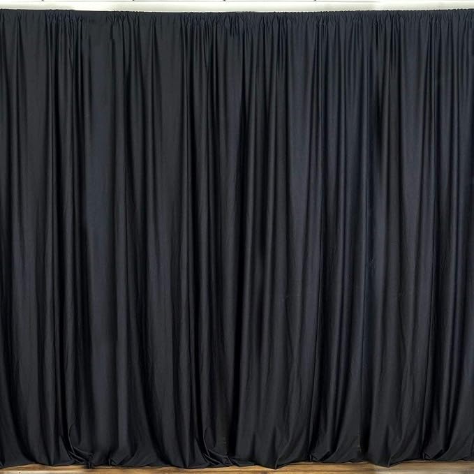 Zen Creative Designs Solid Poplin Curtain Backdrop Panel 58" Wide/Home Window Decor/Photo Studio Backdrop Panel 58" Wide (Black, 120" Tall) - Image 2