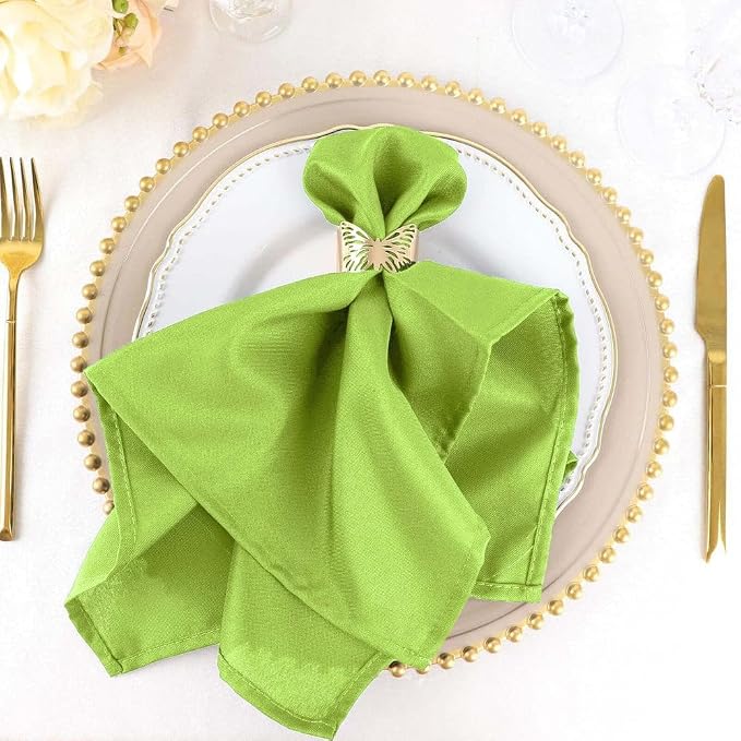 Tableclothsfactory Premium Pack of 100 Premium Apple Green 20" x 20" Washable Polyester Napkins Great for Wedding Party Restaurant Dinner Parties for Party & Decorations by TABLECLOTHSFACTORY