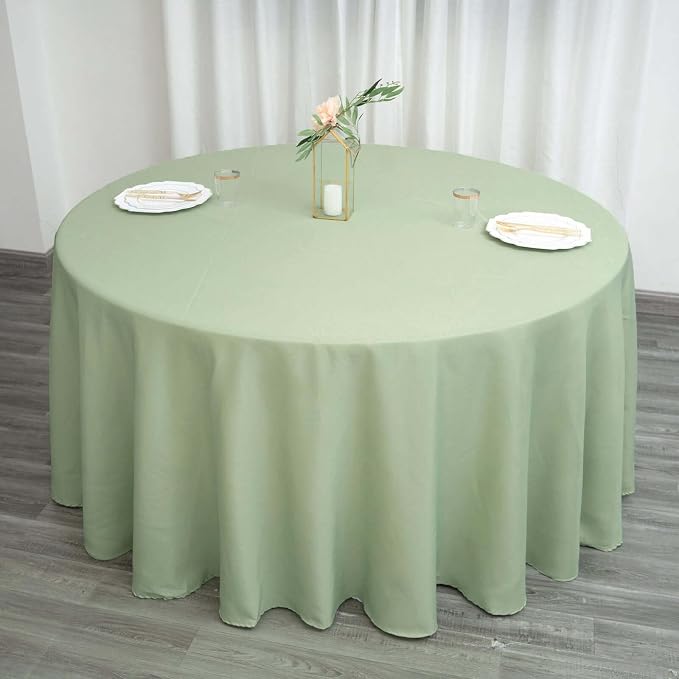Tableclothsfactory 10PCS | 120" Wholesale Round Tablecloth Polyester Round Table Linens for Wedding Party Banquet Restaurant - Sage Green for Party & Decorations - Image 8