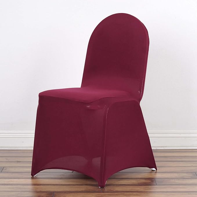 Efavormart 1 Set Burgundy Stretchy Spandex Fitted Banquet Chair Covers for Party Dining Chairs Wedding Banquet Outdoor Event Catering Slip Covers - Image 9