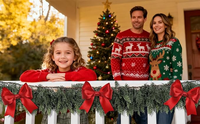 2 Pcs 6 FT Real Touch Cedar Garlands, Realistic Faux Thick Christmas Green Artificial Cedar Garlands for Mantle Table Stairs Wall Outdoor Indoor Christmas Decorations (6 FT, 2 Pcs) - Image 9