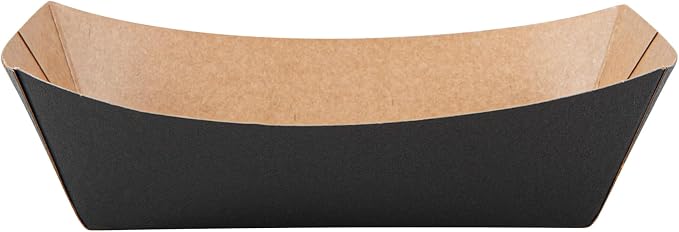 Restaurantware Black Paper lb Food Tray Boat, 7.1 x 5.7 in, 200 Pack - Image 13