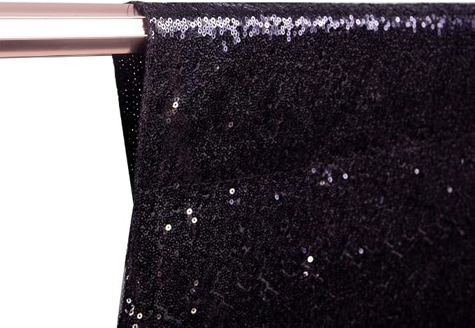 Eternal Beauty Black Thick 3mm Sequin Backdrop 10x10 Ft for Wedding - Image 9