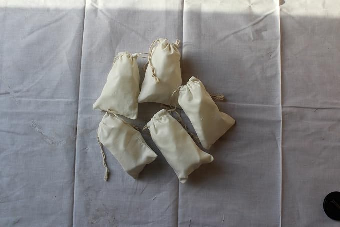 Custombagsupplies Reusable Cotton Double Drawstring Muslin Produce Bags, 5x7 Inches, 100 Count - Image 5