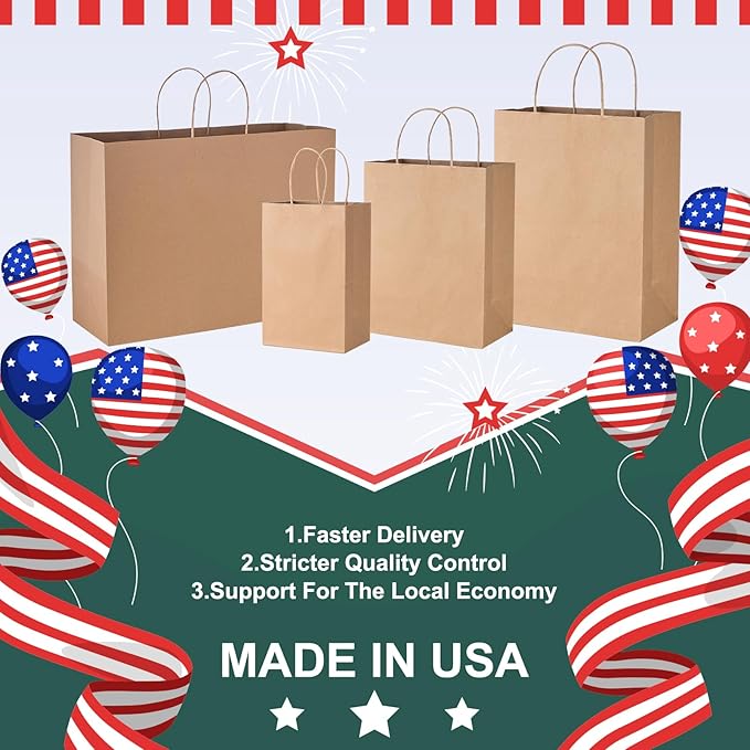 METRONIC Large Brown Paper Bags with Handles 16x6x12 Inch 100 Pack | Heavy Duty Craft Shopping Bags Bulk,Kraft Gift Bags Recycled for Merchandise,Takeout, Retail, Party Favors & Grocery,Business - Image 9