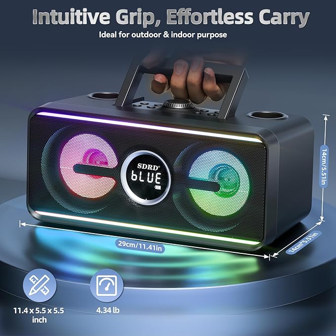 216 Bluetooth Karaoke Machine for Adult Kid with Storage and Charging Station, Powerful Karaoke System, 12H Playtime, Rechargeable Wirless Microphone, Support USB/AUX Indoor Outdoor