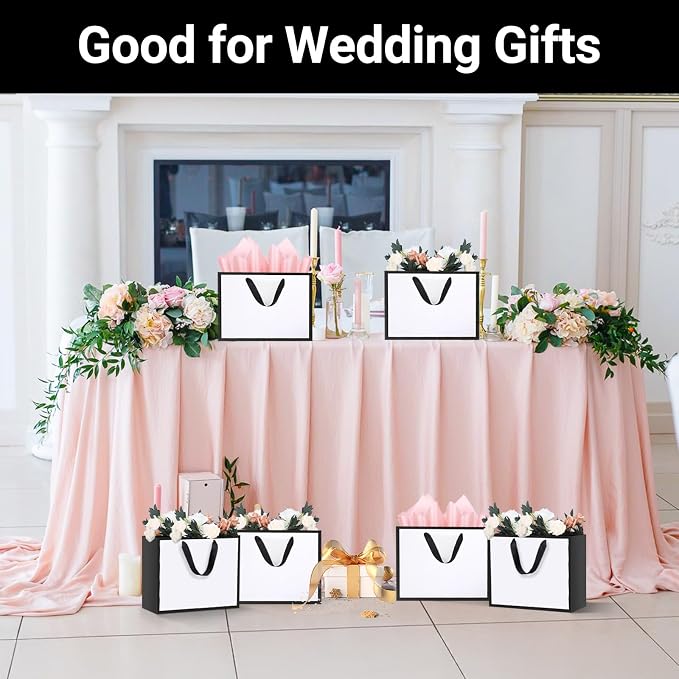 EUSOAR Gift Bags Medium Size, 20pcs 10.6"x3.1"x8.3" Shopping Paper Gift Wrap Bags Bulk, Merchandise Business Craft Grocery Retail Wrapping Bags, Wedding Birthday Thank You Gift Treat Party Favor Bags - Image 7
