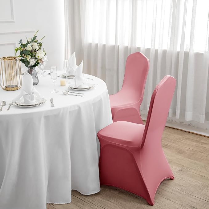 Spandex Chair Covers, 25PCS, Washable Protector for Living Room, Party, Banquet, Wedding, Hotel (Dusty Pink) - Image 7