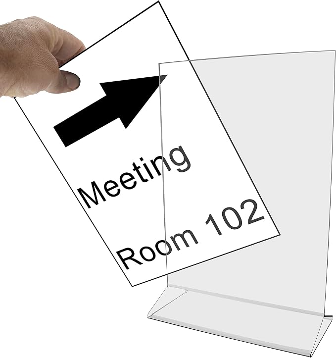 Marketing Holders 8 Pack Sign Holder 8" x 10" Tabletop Restaurant Double Sided Clear Acrylic Table Tent Event Flyer or Office Hours Display Stand Frame Business to Business Retail Shops to Salons - Image 6