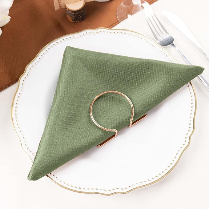 Efavormart Premium Cloth Napkins Set of 5, 20x20 Inch Eucalyptus Sage Green Seamless Dinner Napkins, Washable Linen Table Napkin Cloth with Hemmed Edges for Weddings, Party and Banquet - Image 9