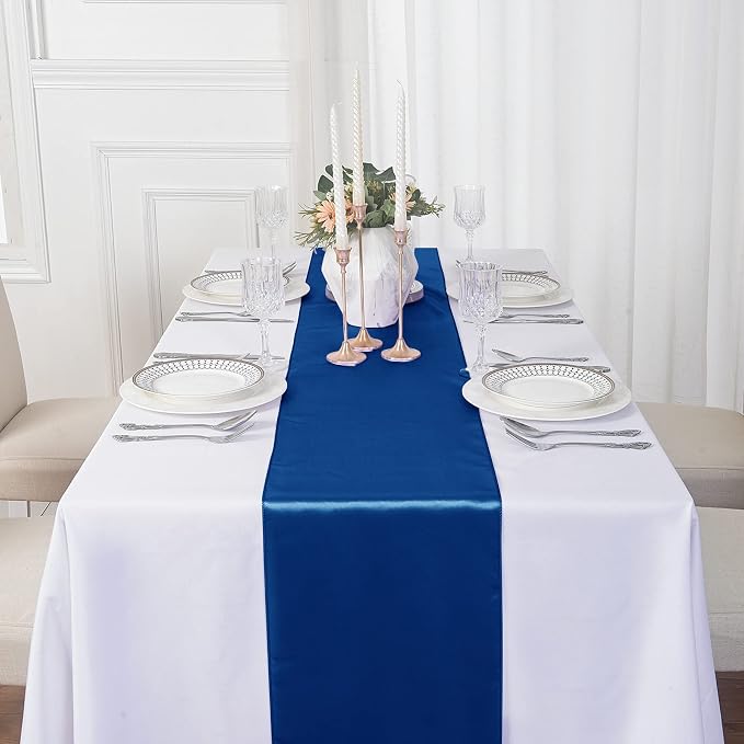 6Pack Table Runner 12 x 108 Inches Satin Silk Table Runner for Wedding, Birthday Party, Banquets, Graduations Decoration, fit Rectange and Round Table-Royal Blue - Image 7