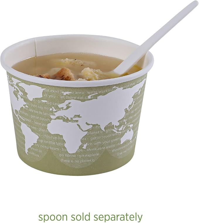 Eco-Products Compostable 16oz Lined Paper Food Bowls, Case of 500, Renewable Disposable Round Containers, Plant-Based PLA Lined, World Art, Lids Available, ASTM Compliant, BPI-Certified - Image 8