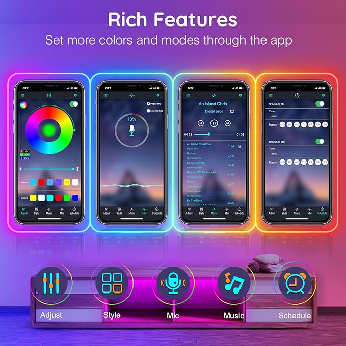 AILBTON 100 Ft Neon Rope Lights,Flexible Led Rope Lights Control with App/Remote,Multiple Modes RopeLights,IP65 Outdoor RGB Led Neon Lights NonWater Resistant,Music Sync Gaming Led NeonLight Strip