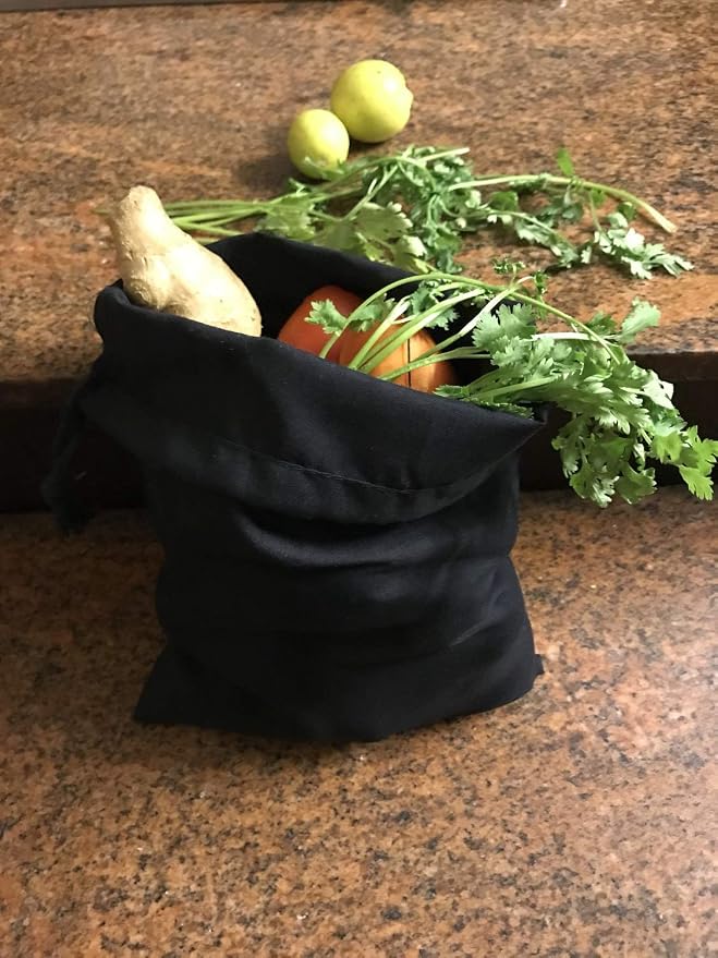 Custombagsupplies Reusable Cotton Muslin Produce Bags, Black, 5x7, 100 Count - Image 5