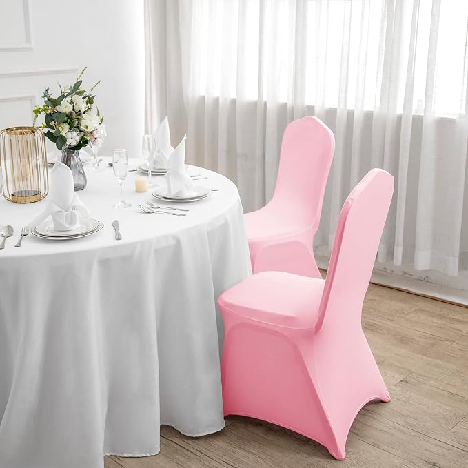 Spandex Chair Covers, 12PCS, Washable Protector for Living Room, Party, Banquet, Wedding, Hotel (Pink) - Image 7