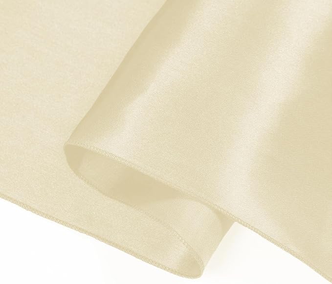 SI Pack of 50 Wedding 12 x 108 inch Satin Table Runner for Wedding, Decorations for Graduations, Engagements, Birthday Parties, Banquets, Runners fit Rectangle, Round Table - Cream - Image 8