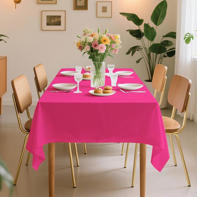 54 Inch X 300 Feet Plastic Table Cover Roll Premium Disposable Plastic Tablecloth for All Type/Shape Tables | Picnic, Party, Banquet, Birthdays, Weddings (Fuchsia, 54 Inch X 300 Feet) - Image 6