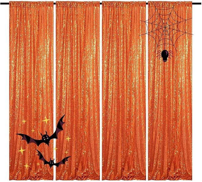 Orange Sequin Backdrop 2FTx8FT 4 Panel - Image 8