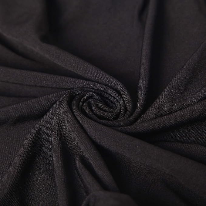 Peomeise 12pcs Stretch Spandex Chair Cover for Wedding Party Dining Banquet Event (Black, 12) - Image 8