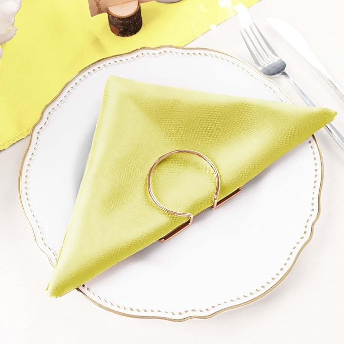 Tableclothsfactory Premium Pack of 100 Premium Yellow 20" x 20" Washable Polyester Napkins Great for Wedding Party Restaurant Dinner Parties for Party & Decorations - Image 8