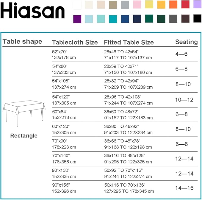 Hiasan Light Gray Rectangle Tablecloth, 54 x 80 inch, 1 Pack | Waterproof, Spillproof, Wrinkle Resistant, Washable Polyester Table Cloth for Dining/Party/Kitchen/Outdoor Picnic - Image 7