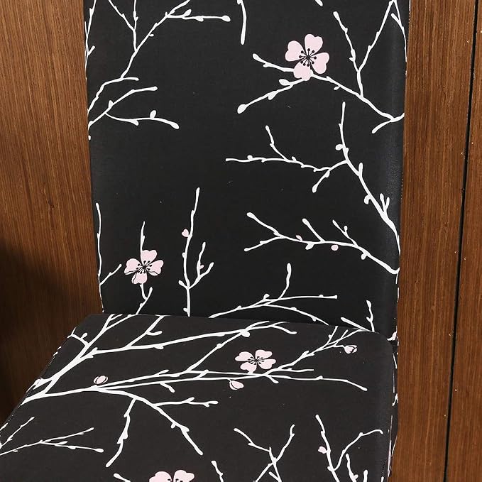 JIAN YA NA Chair Covers, Stretch Chair Covers for Large Size Dining Chair Super Soft Spandex Fabric XL Size Long Back Chair Slipcovers Decoration Restaurant Hotel Party Banquet (Pack of 4, Print 02) - Image 9