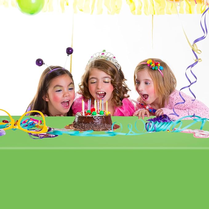 54 Inch x 300 Feet Lime Green Plastic Tablecloth Roll Disposable Table Cloth with Cutter Box Plastic Table Cover for Party - Image 7