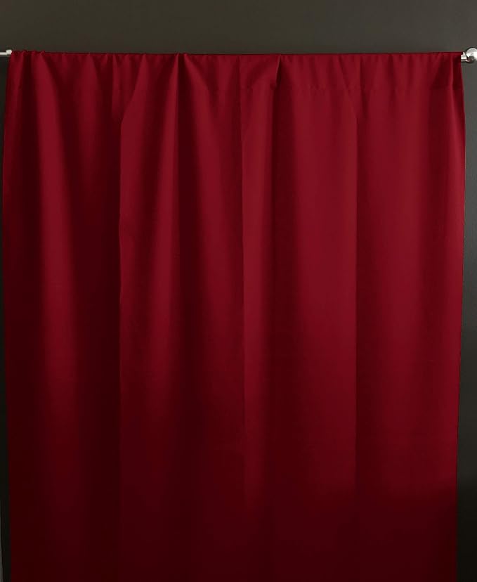 Zen Creative Designs Solid Poplin Curtain Backdrop Panel 58" Wide/Home Window Decor/Photo Studio Backdrop Panel 58" Wide (Cranberry Red, 84" Tall) - Image 2