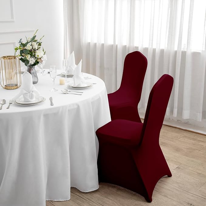 Spandex Chair Covers, 25PCS, Washable Protector for Living Room, Party, Banquet, Wedding, Hotel (Burgundy) - Image 7