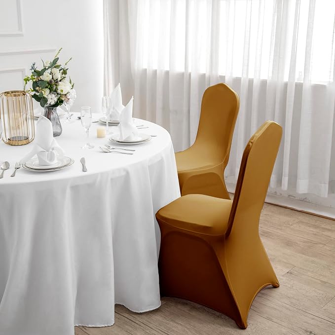 Spandex Chair Covers, 25PCS, Washable Protector for Living Room, Party, Banquet, Wedding, Hotel (Gold) - Image 7