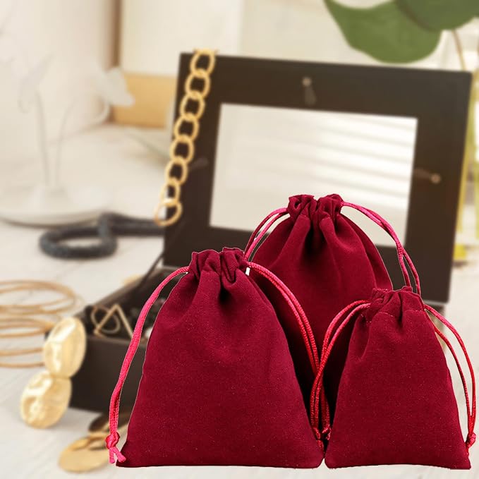 TOPTIE 50Pcs Custom Velvet Gift Bags 6x8 Inch with Your Logo Printed | Small drawstring jewelry pouches, personalized items for wedding, party, event & gift wrap, dices collection - Image 8