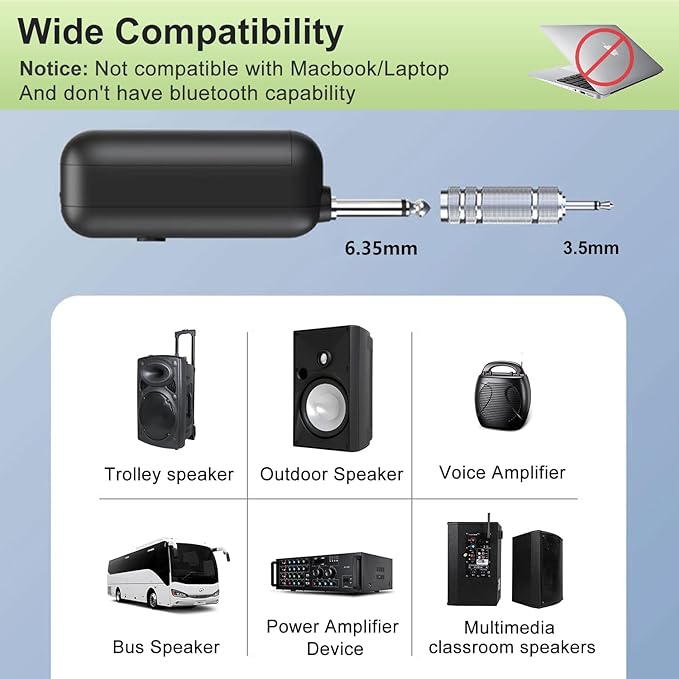 Wireless Microphone Headset, UHF Dual Cordless Microphones System, USB-C Charging, Head Mic with Digital Display, 165ft Range, for Speaker Voice Amplifier Pa System Teaching Tour Guides Fitness Yoga