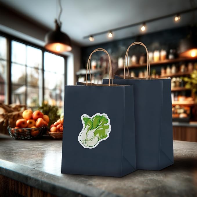 Joybe 100 Pack 8x4.75x10 Inch Medium Navy Blue Kraft Paper Bags with Handles Bulk, Craft Paper Gift Bags for Party Favors Retail Shopping Business Goody Merchandise Take Out Blank Sacks (100pcs) - Image 7