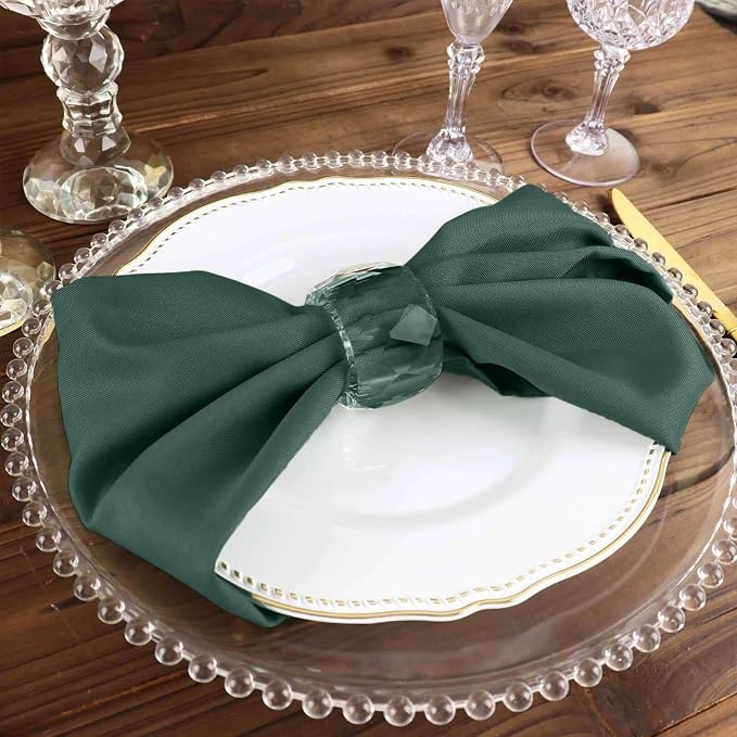Tableclothsfactory Premium Pack of 100 Hunter Green Premium 17" x 17" Washable Polyester Napkins Great for Wedding Party Restaurant Dinner Parties for Party & Decorations - Image 9