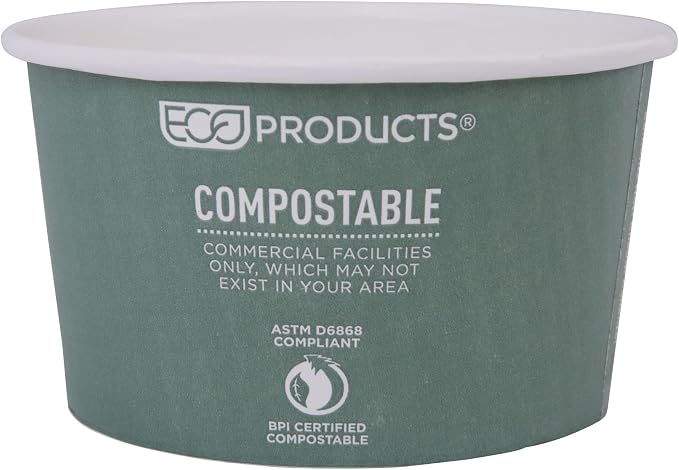 ECO PRODUCTS Compostable 12oz Lined Paper Food Bowls, Pack of 25, Renewable Disposable Round Containers, Plant-Based PLA Lined, World Art, Lids Available, ASTM Compliant, BPI-Certified - Image 7