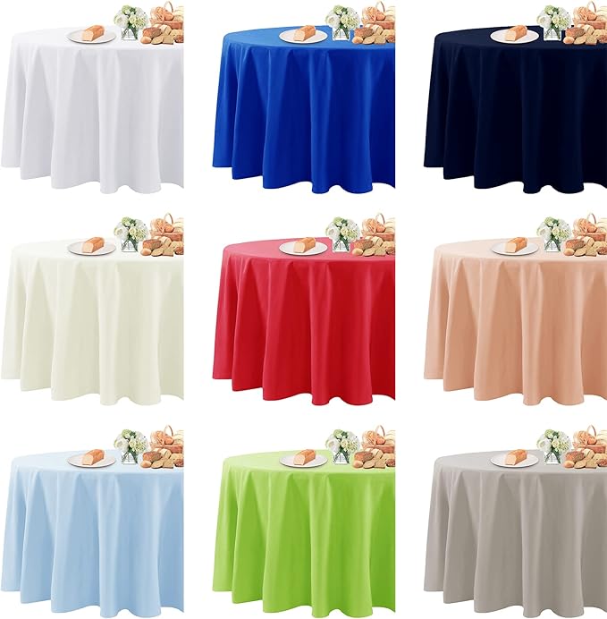 Fokitut 2 Pack Waterproof Round Tablecloth, 60 Inch, Stain Resistant and Wrinkle Polyester Table Cloth, Fabric Table Cover for Kitchen Dining, Wedding, Party, Holiday Dinner-Red - Image 7