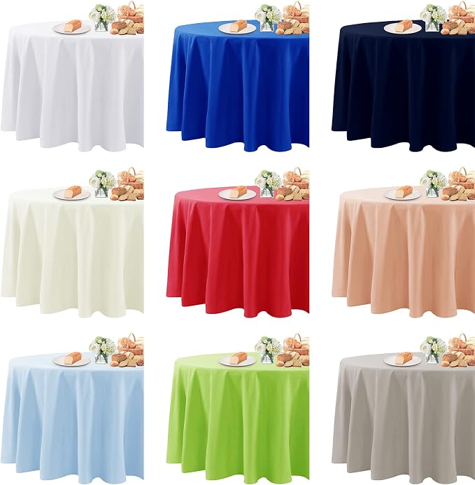 Fokitut 2 Pack Waterproof Round Tablecloth, 90 Inch, Stain Resistant and Wrinkle Polyester Table Cloth, Fabric Table Cover for Kitchen Dining, Wedding, Party, Holiday Dinner-Willow - Image 7