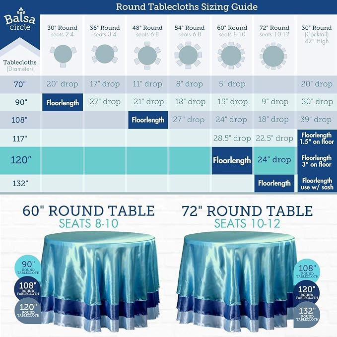 BalsaCircle 6 pcs 120 inch Champagne Round Tablecloths Polyester Fabric Table Cover Linens for Wedding Party Reception Banquet Events Kitchen Dining - Image 9