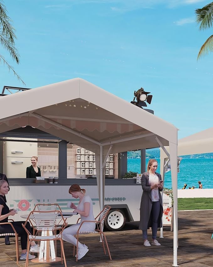 GarveeLife 10 x 10 ft Canopy Tent Commercial, Outdoor Canopy with Waterproof Oxford Fabric, Outdoor Party Tent Ideal for Party, Market, Wedding, Camping, BBQ, Outdoor Event