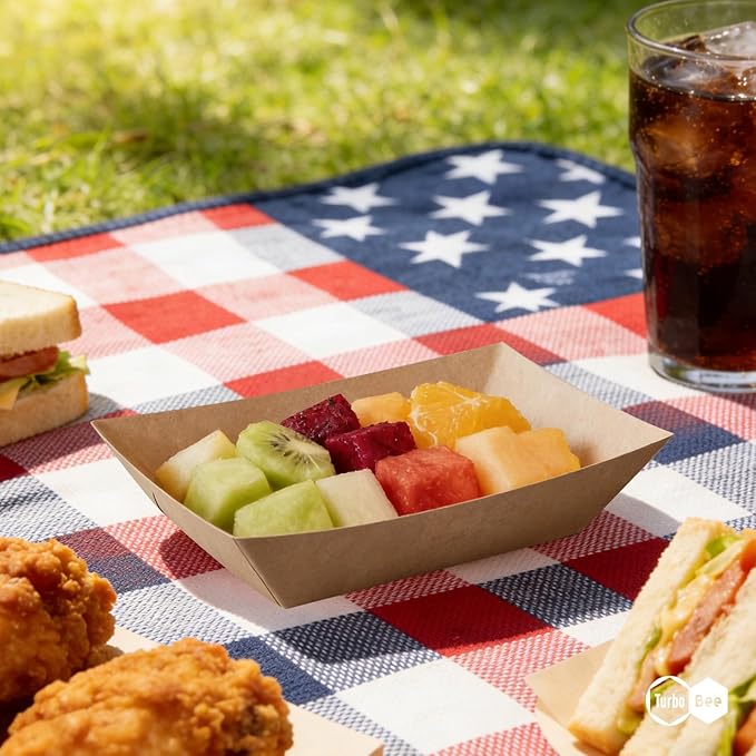 Disposable Paper Food Trays 2lb, 150 Pack Brown Paper Boats - Heavy Duty Holders for French Fries, Nachos, Hot Dogs, Tacos, Popcorn - Grease Resistant Snack Boats for Food Trucks, Parties, Delivery - Image 6