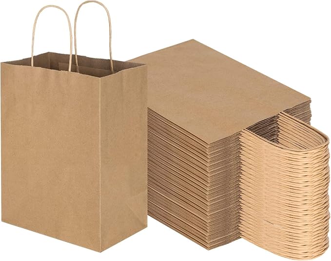 Jet Paper Bags - 300 Pack 11x6.5x11 Inch Medium Plain Brown Kraft Paper Bags with Handles Bulk, Gift Wrap Bags for Favors Grocery Retail Party Birthday Shopping Business Goody Craft Merchandise Take Out Sacks (Brown, Pack of 300) - Image 7