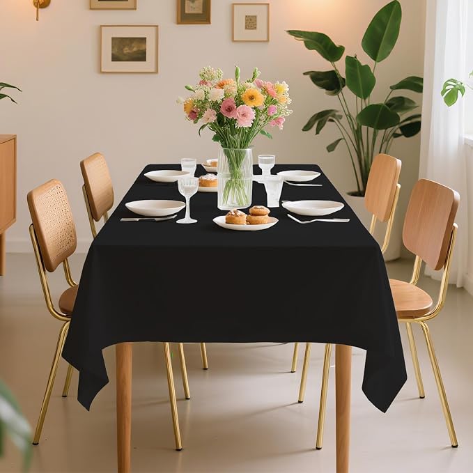 54 Inch X 600 Feet Plastic Table Cover Roll Premium Disposable Plastic Tablecloth for All Type/Shape Tables | Picnic, Party, Banquet, Birthdays, Weddings (Black, 54 Inch X 600 Feet) - Image 6