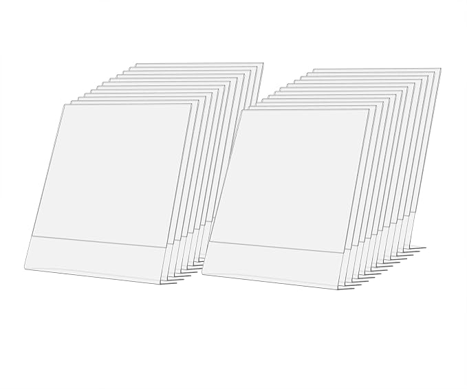 Marketing Holders 24 Pack Acrylic Sign Holder 8" x 10" Slant Back Side Loading Clear Plexiglass Countertop Display Frame for Specials and Advertisements in Delis Bars Restaurants and Retail Stores - Image 6