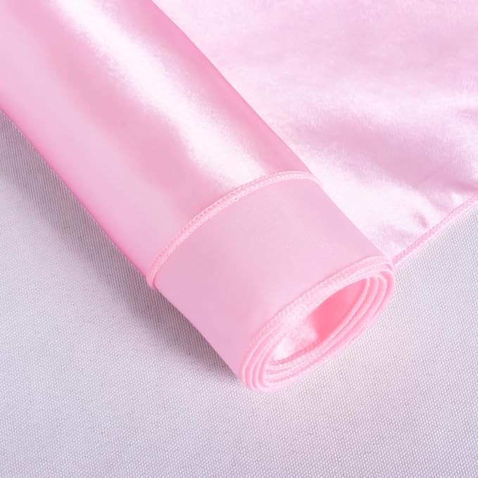 ShinyBeauty Satin Tablecloth 2 Packs Pink Table Cloths 60X102-Inch Rectangle Tablecloth Satin Rectangular Tablecloth Baby Pink Tablecloth Overlay Soft Tablecloth for Picnic, Wedding, Baby Shower
