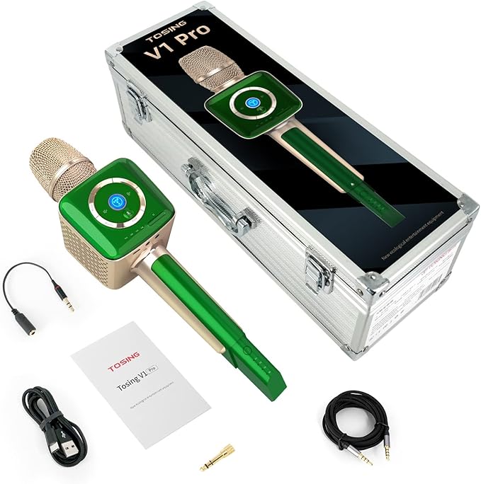TOSING V1 Pro Karaoke Wireless Microphone for Adults Kids,20W Bluetooth PA Speaker UHF Receiver Portable Sing Karaoke Machine for Outdoor/Party/Car/Home/Church