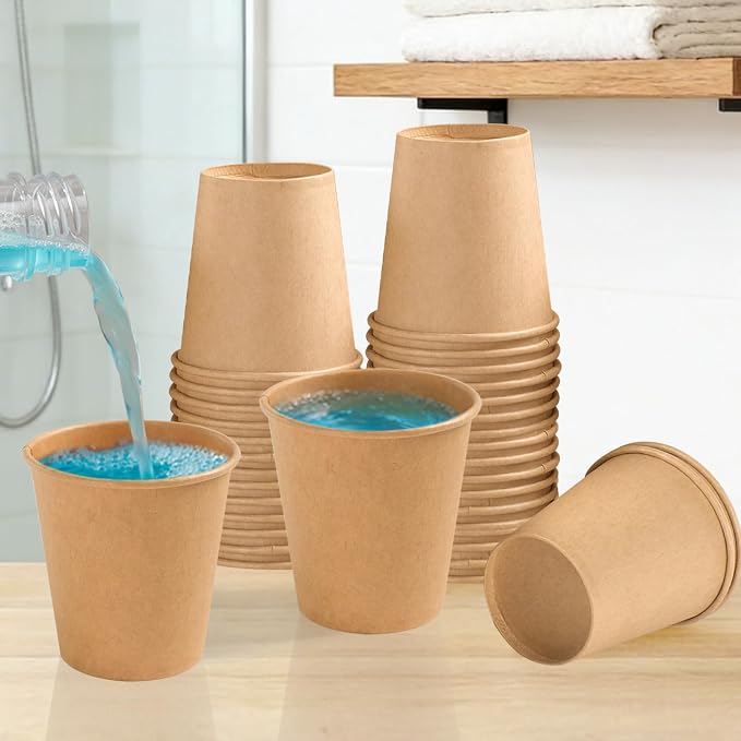 BYSNOW 400 Pack 3 oz Kraft Paper Cups, Small Disposable Bathroom Cups | Mouthwash Cups, Brown Mini Water Sample Cups for Hot and Cold Beverage, Espresso, Snack, Kitchen, Party, Picnic and Travel - Image 6