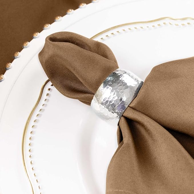 Tableclothsfactory Premium Pack of 100 Taupe Premium 17" x 17" Washable Polyester Napkins Great for Wedding Party Restaurant Dinner Parties for Party & Decorations - Image 9