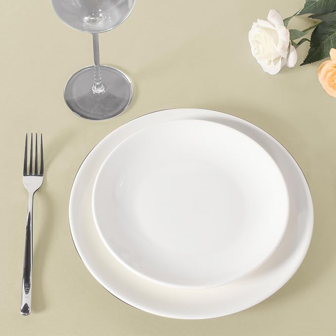 sancua Beige Round Tablecloth 108 Inch Fit 42-96 Inch Tables, 6 Pack | Circle Polyester Fabric Table cloth for Wedding Party Reception Banquet Birthday, Washable Formal Covers - Image 9